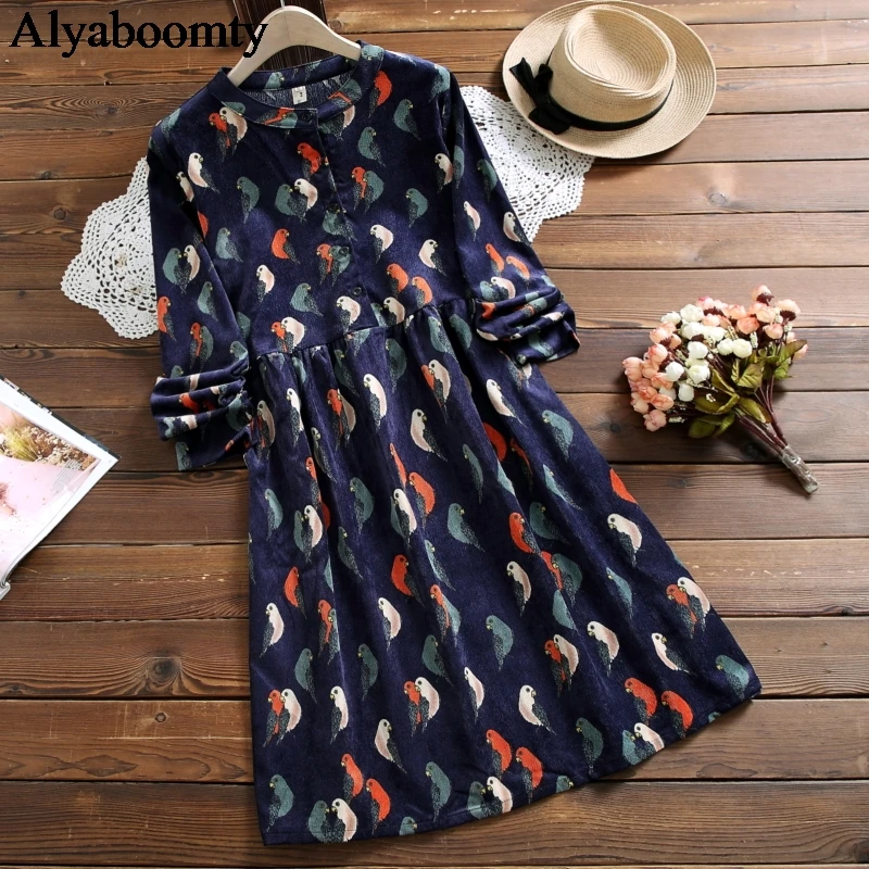 Женское платье в японском стиле Mori Girl осенне весеннее повседневное свободное