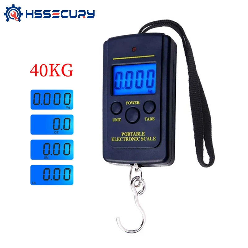 

40kg x 10g Mini Digital Scale For Fishing Luggage Travel Weighting Steelyard Portable Electronic Hanging Hook Scale
