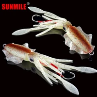 sunmile fishing soft squid lure 60g80g100g120g150g luminousuv squid jig fishing lures for sea fishing wobbler bait