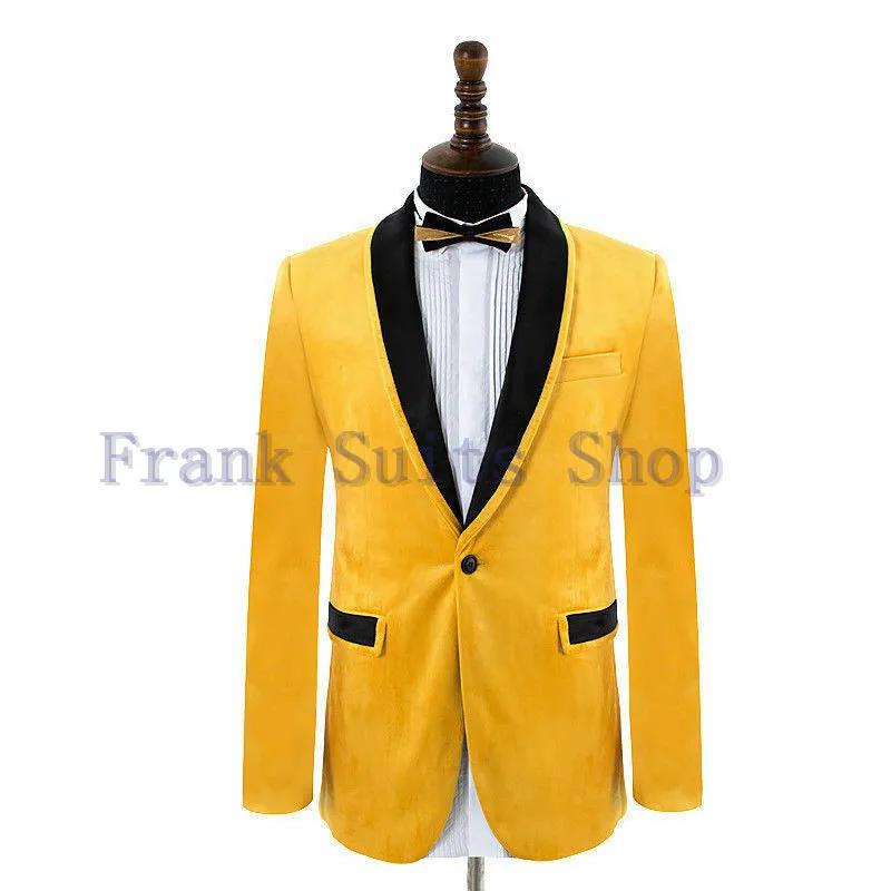 

Velvet Wedding Groom Dress Blazer Men 2023 Spring New One Button Groom Tuxedo Suit Blazer Male Party Stage Prom Blazer Hombre
