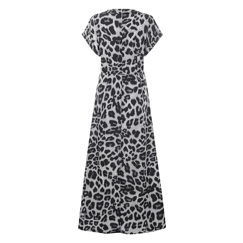 Винтажная блузка VONDA с леопардовым принтом женские рубашки коротким рукавом топы