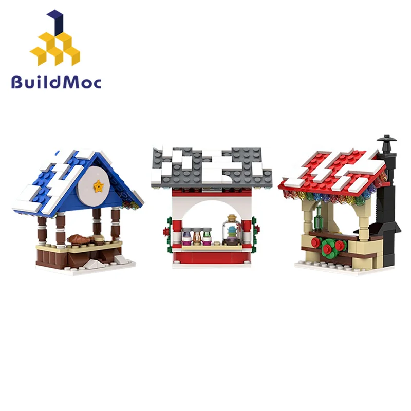 

Friend Winter Village Market Stalls Winter Building Blocks Effect Bricks Toys Kids Christmas Holiday Xmas Gift Buildmoc