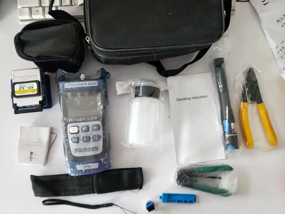 FTTH tool kits 12-In-1 Miller's Fiber-Optic-Tool-Kit Power-Meter VFL Cleaver FC-6S Fibra Optica | Мобильные телефоны и