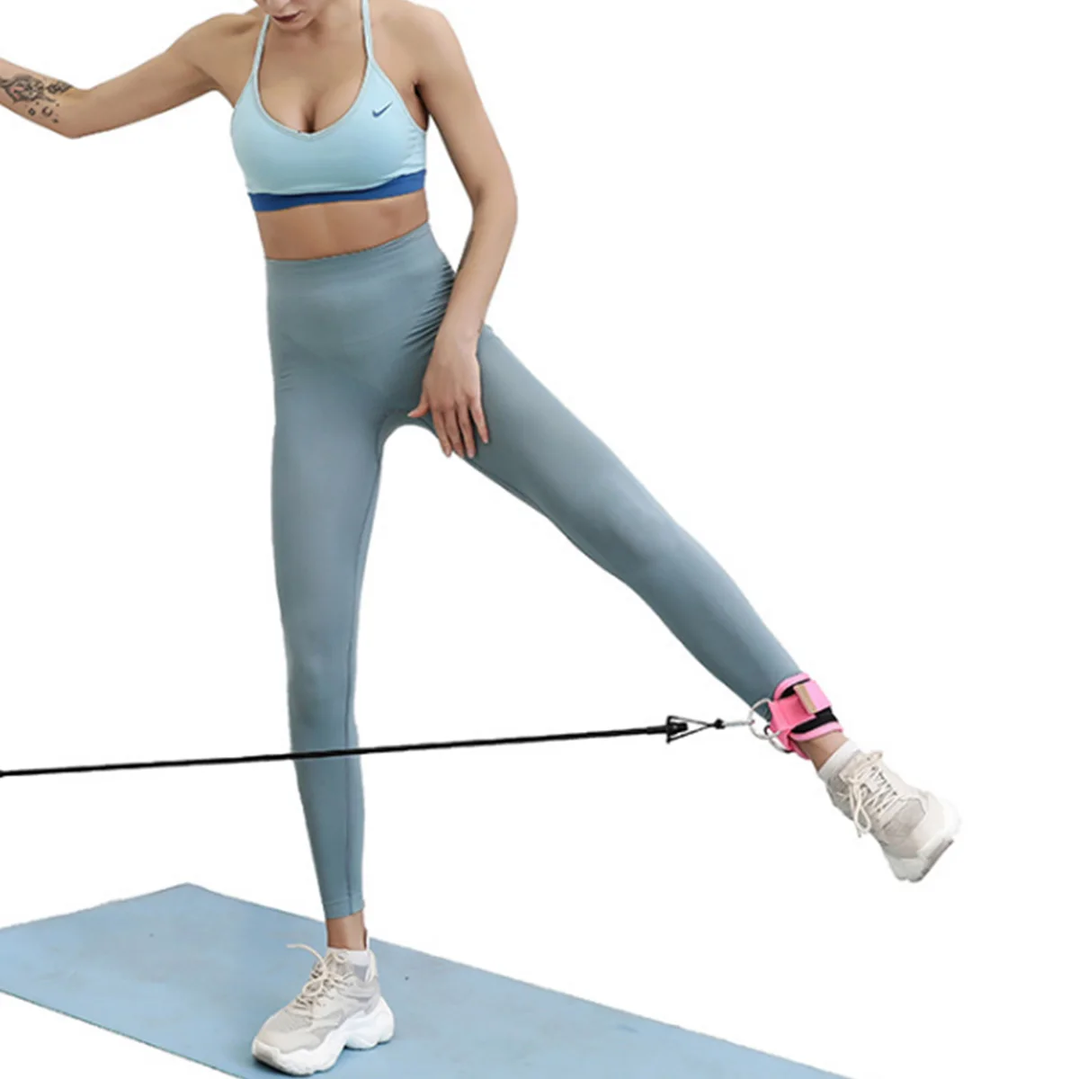 Indoor Resistance Bands Ankle Straps Cuff with Cable for Attachment Booty Butt Thigh Leg Pulley Strap Lifting Fitness Exercise | Спорт и