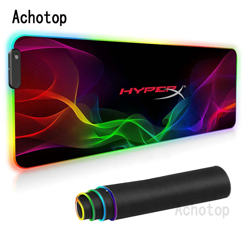 

Коврик для мыши HyperX RGB игровой, большой коврик для мыши с подсветкой, размер XXL, коврик для мыши 900x400, Настольный коврик для CS go