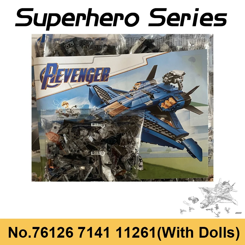 

SuperHero Series Ultimate Quinjet Plane Fighter Superheroes Figures Compatible 76126 Building Blocks Bricks Toys For Children