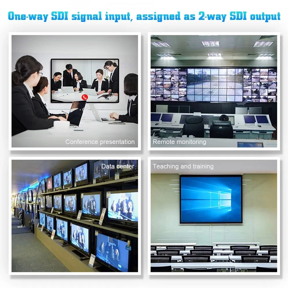 

For AYS 12 SDI Splitter 1X2 Video Converter HD/3G SDI Repeater Support 1080P Distribution Extender for Projector Monitor Camera