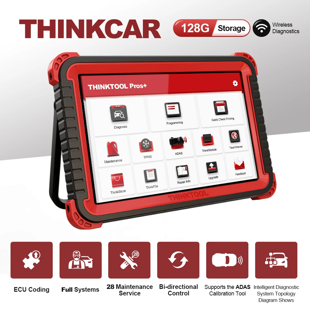 

Thinkcar Thinktool Pros Plus OBD2 10 Inch Online Programming Diagnostic Tool ADAS Function 2 Years Free Update 28 Special Reset