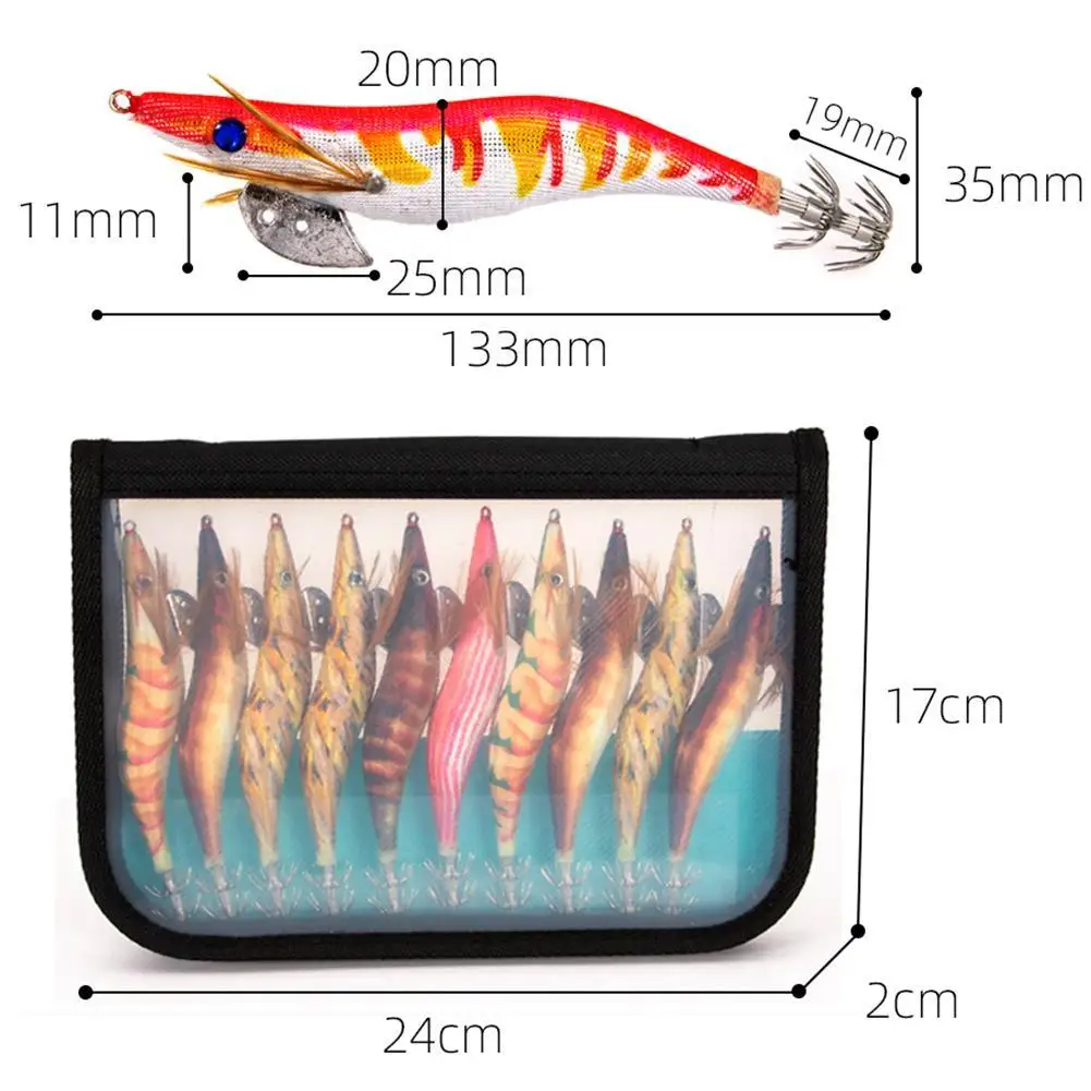 

10 Piece Fishing Bait Set 13.5 22 G Squid Fixture 3.5# Artificial Shrim Bait Shrimp Bait Shrimp Bait Artificial Bag Hook Wo L1V7
