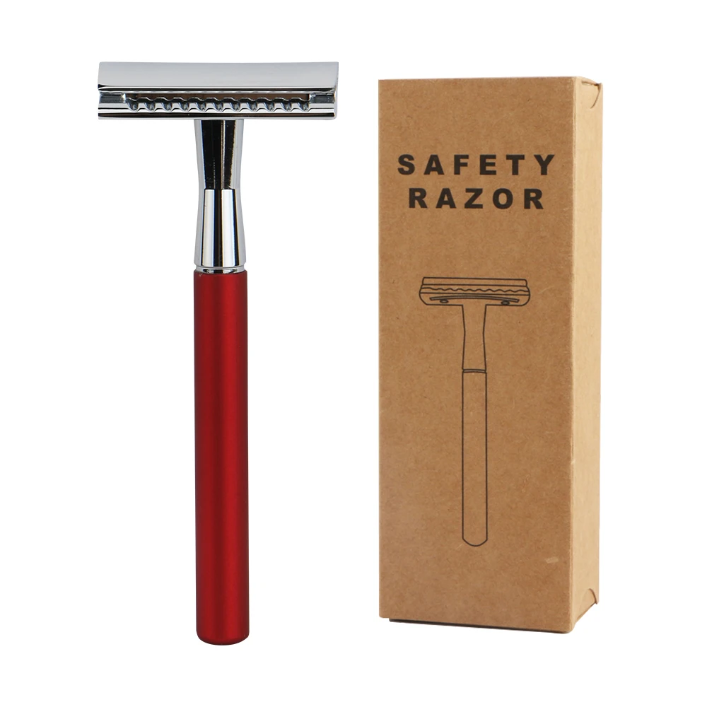 

HAWARD Eco Friendly Women Safety Razor Reusable Double Edge Shaving Razor For Men Classic Metal Manual Razor 20 Shaving Blades