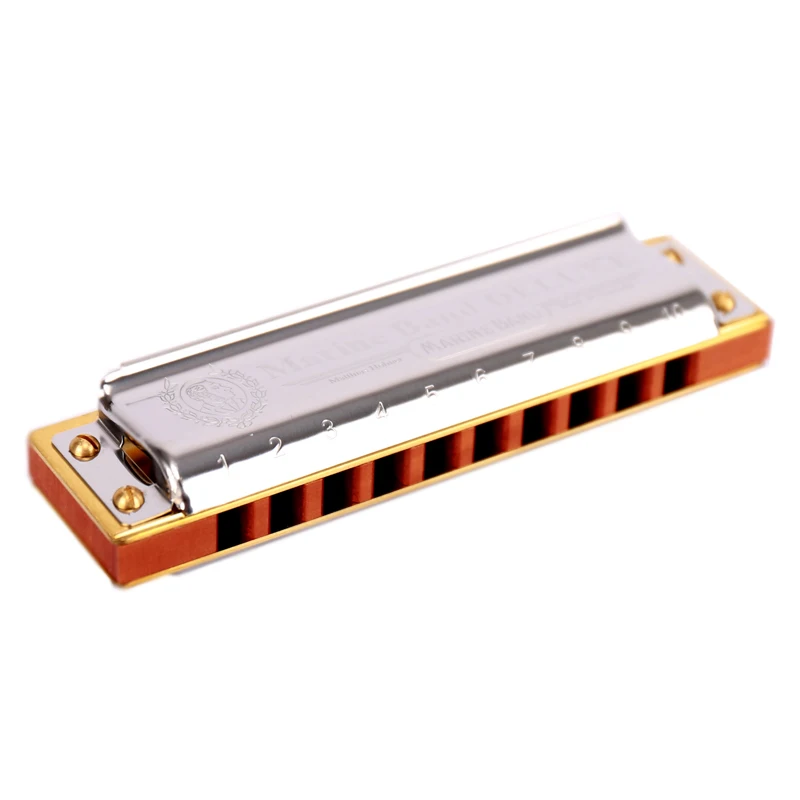 Hohner Marinho Banda Deluxe Diatonic 10 Buraco Gaita Boca Órgão Instrumentos Chave c Blues Harpa Pereira Pente Musicais