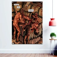 cannibal horror disgusting art banner hanging cloth home decoration death metal music posters wall art rock band icon flag gifts