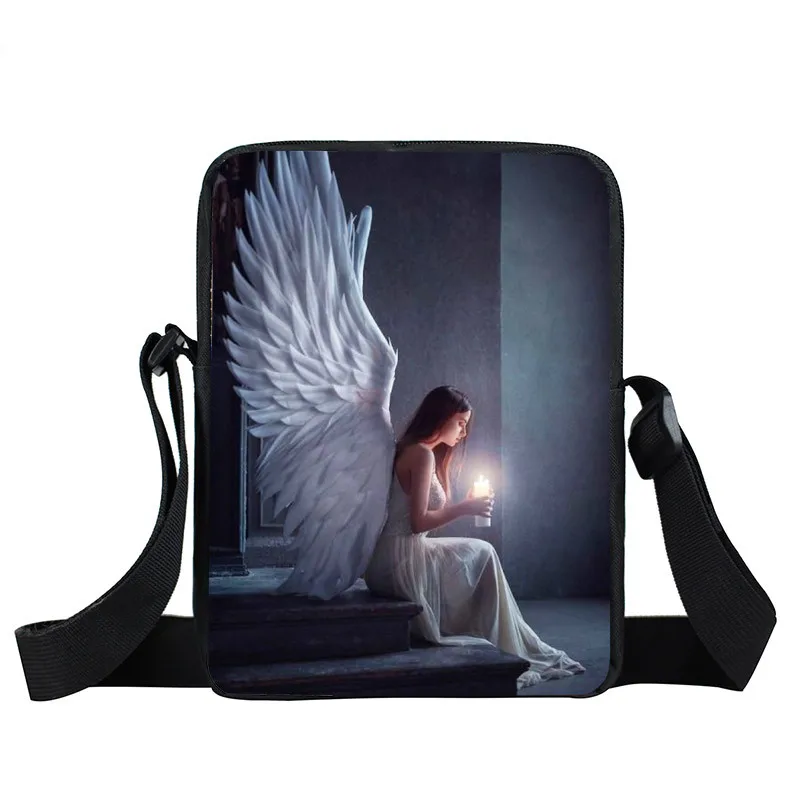 xkban09 Sad Angel женские сумки-мессенджеры для мальчиков и девочек сумки на плечо Ангел сумка с принтом крылья детский школьный рюкзак Детская сумка через плечо Подарочная сумка для книг - Цвет: xkban09
