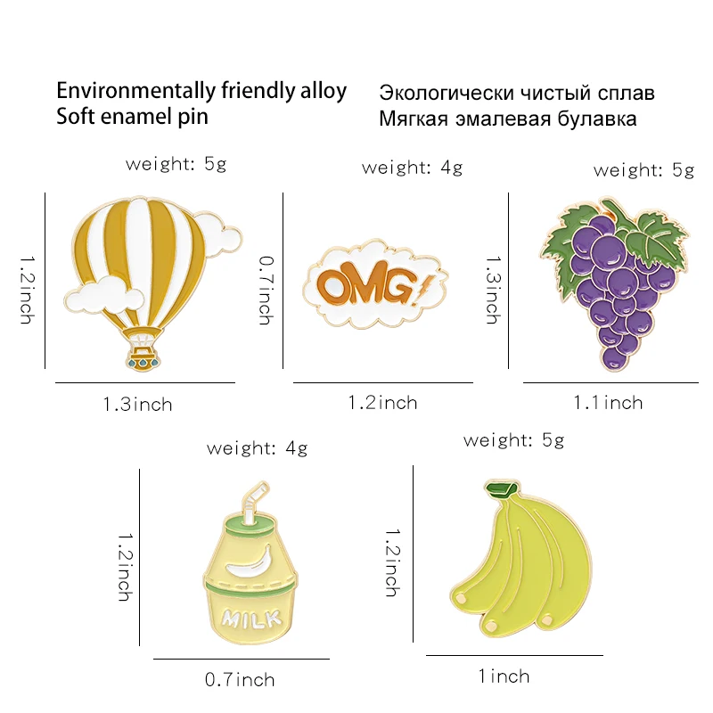 Мультяшные эмалевые булавки для лацканов с изображением горячего воздушного