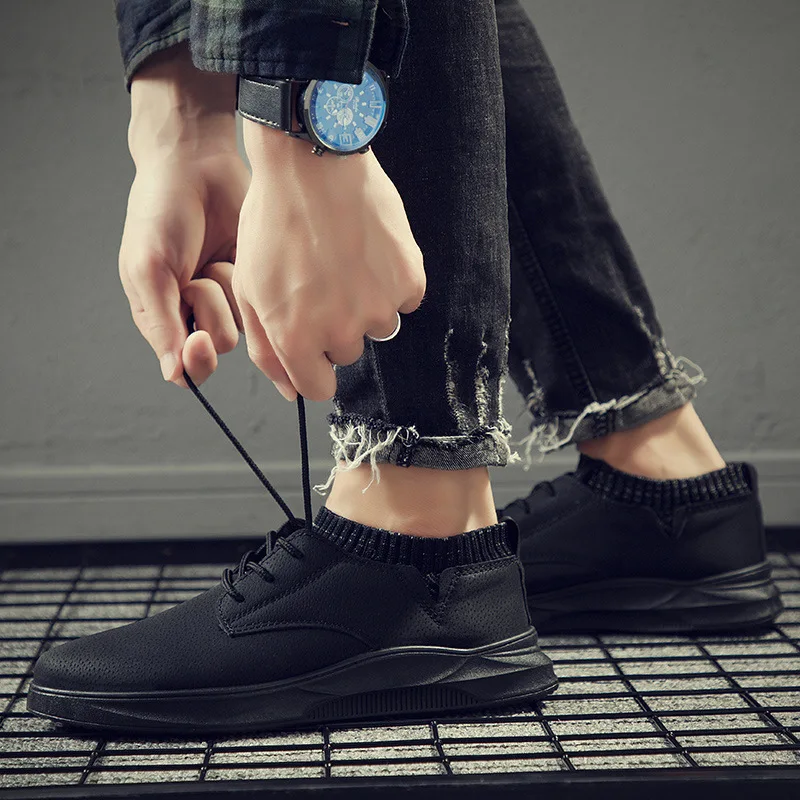 Повседневная Спортивная обувь для мужчин сезон осень Новинка кожаные ботинки