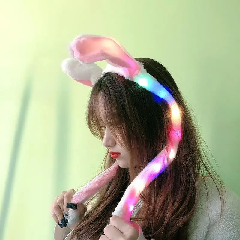 

Kawaii Toy Creative New Plush Will Shine Plush Glowing Rabbit Ear Hat Rabbit Ear Headband Gentle Rabbit Cap Gifts for Children