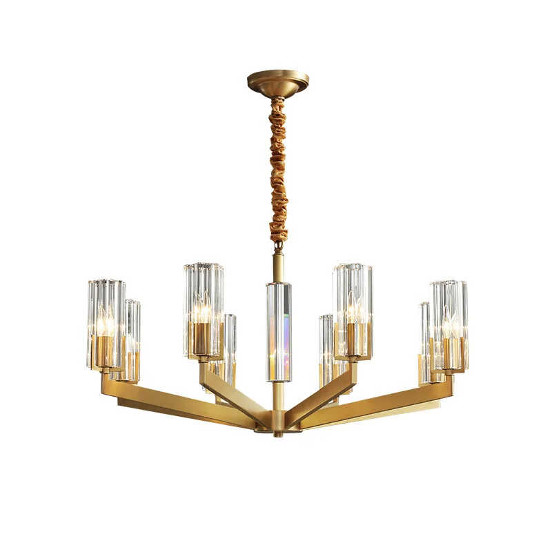 Американская медная хрустальная люстра современная простая лампа для спальни