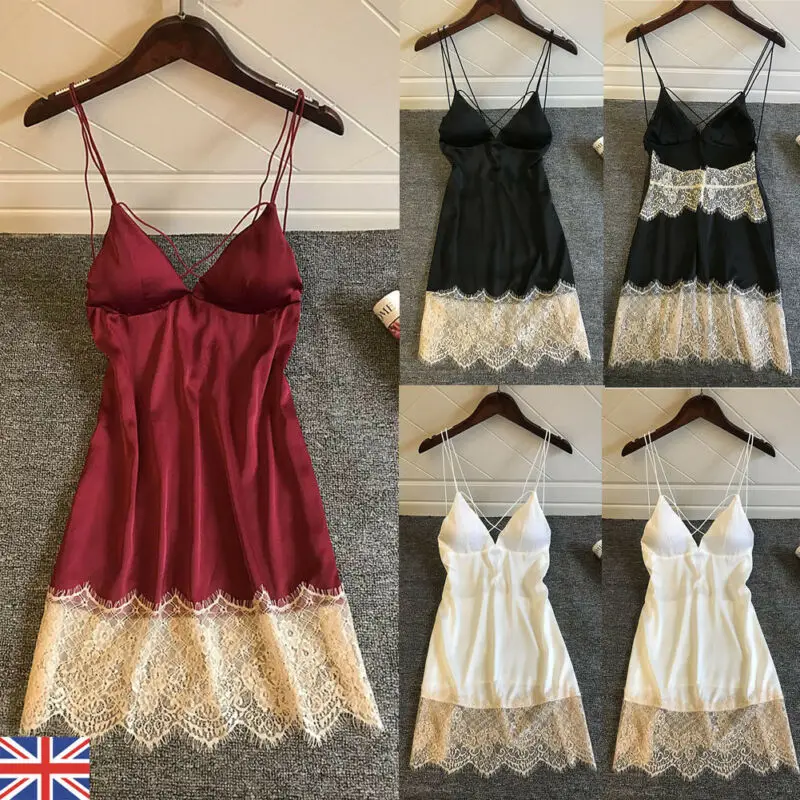 Модное женское платье кружевное сексуальное белье свободная атласная шелковая