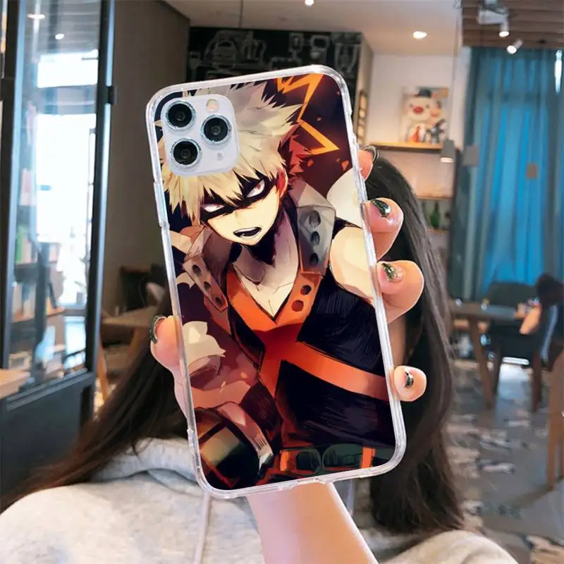 

My Hero Academia deku bakugou Boku Phone Cases Transparent for iPhone 6 7 8 11 12 s mini pro X XS XR MAX Plus
