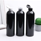 Пустые косметические черные пластиковые бутылки с крышкой, 400 мл, 30 шт.
