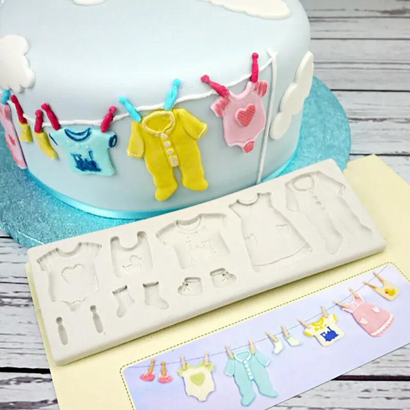Fashion Cake Mould Chocolate Candy Fondant Baby Shower Topper Silicone Clothes Mold mold | Дом и сад