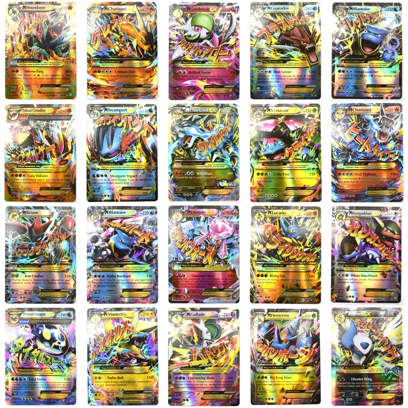 

Pokemon Card VMAX MEGA Anime Pikachu Charizard Tomy TCG Storage Bag Dracaufeu Kaarten Cartas Pokemon Game Card Storage Box Toys