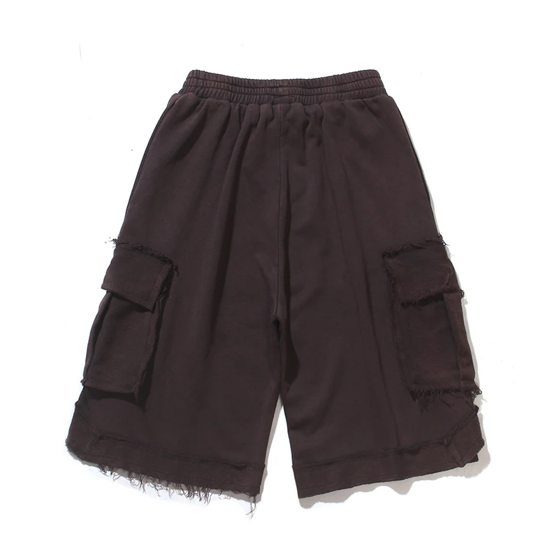 

Side Pockets Elastic Waist Casual Shorts Mens and Womens Straight Retro Oversize Summer Short Loose Hip Hop Five Ppint Pants