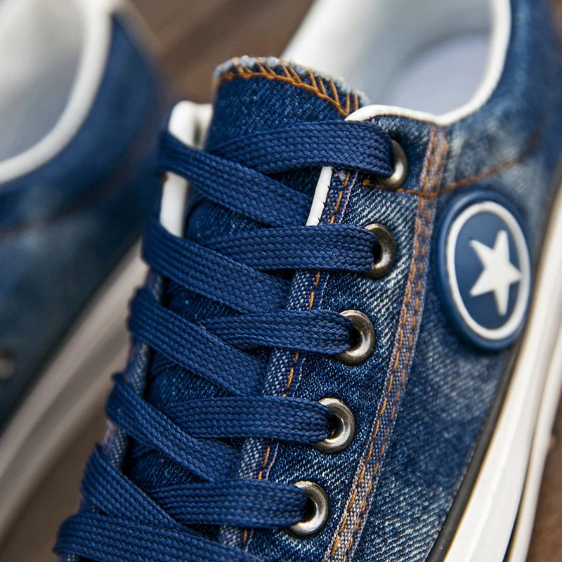 Женская Повседневная обувь из джинсовой ткани модные кроссовки