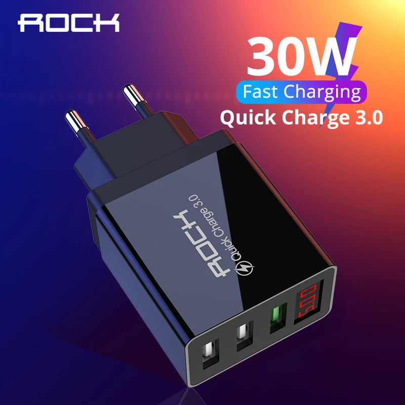 Сетевое зарядное устройство ROCK USB 3 0 30 с поддержкой быстрой зарядки|Зарядные