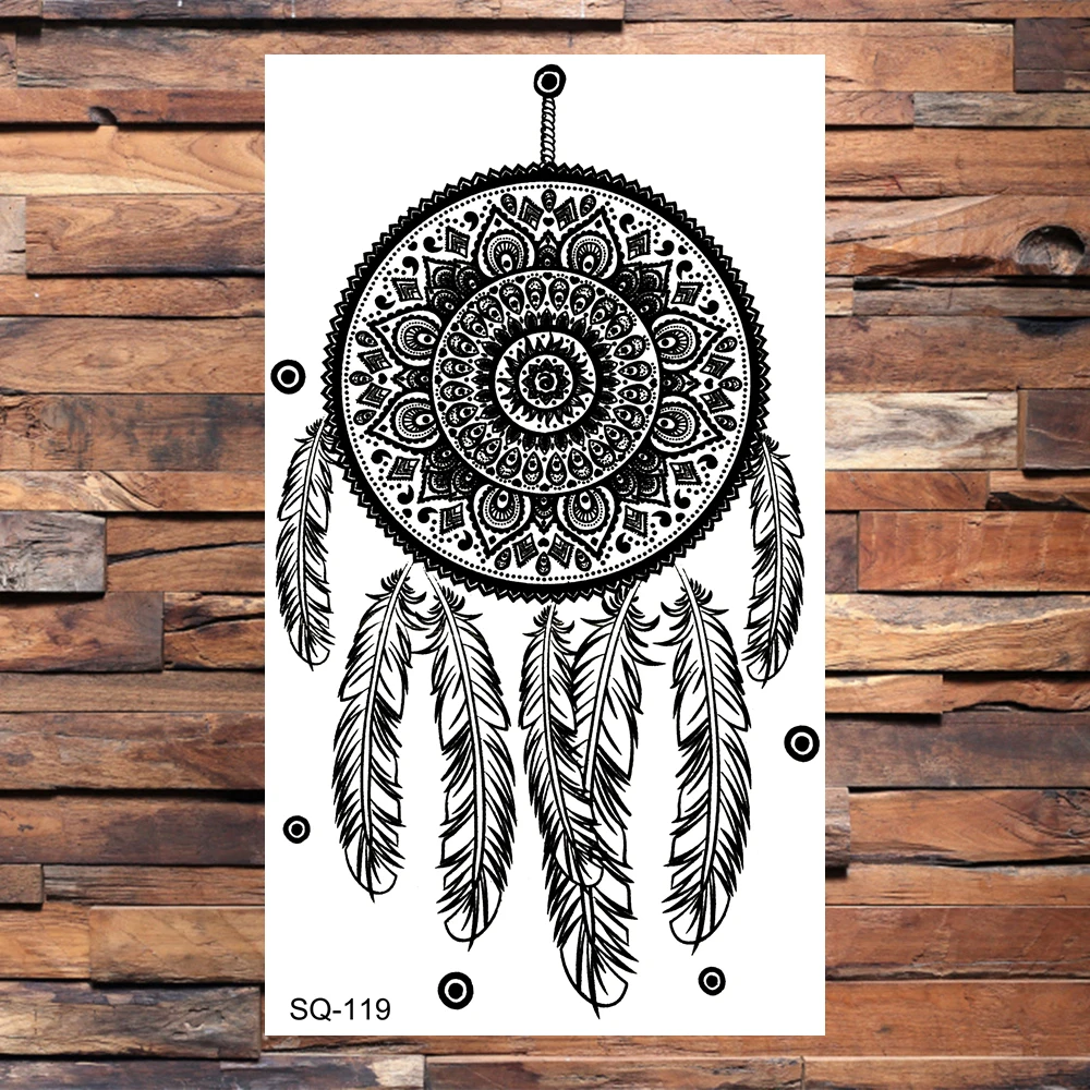 Временные татуировки черные Сплетницы для женщин и мужчин Реалистичная мандала