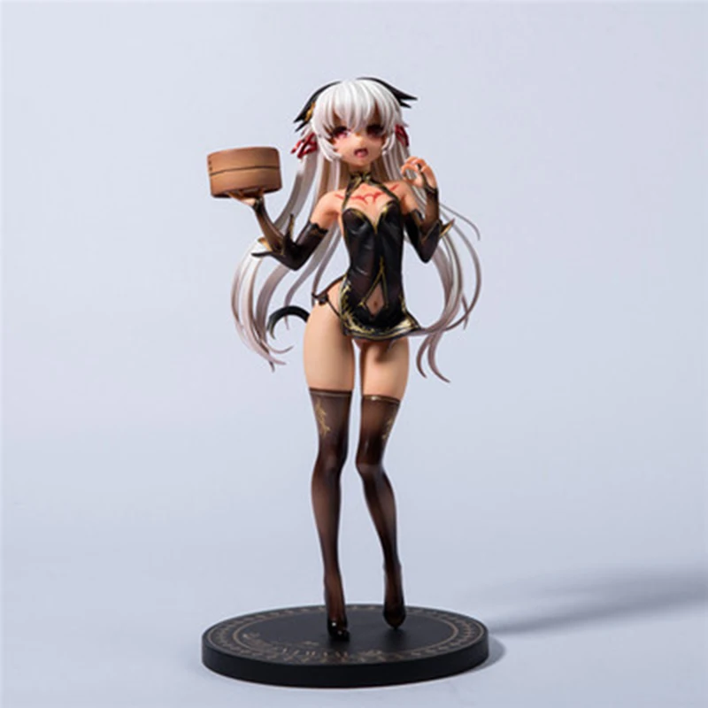 

25CM Action Figure Toy Doll Anime Sexy Gift girl big Beautiful brown series cheongsam cat Niang can replace model box by hand