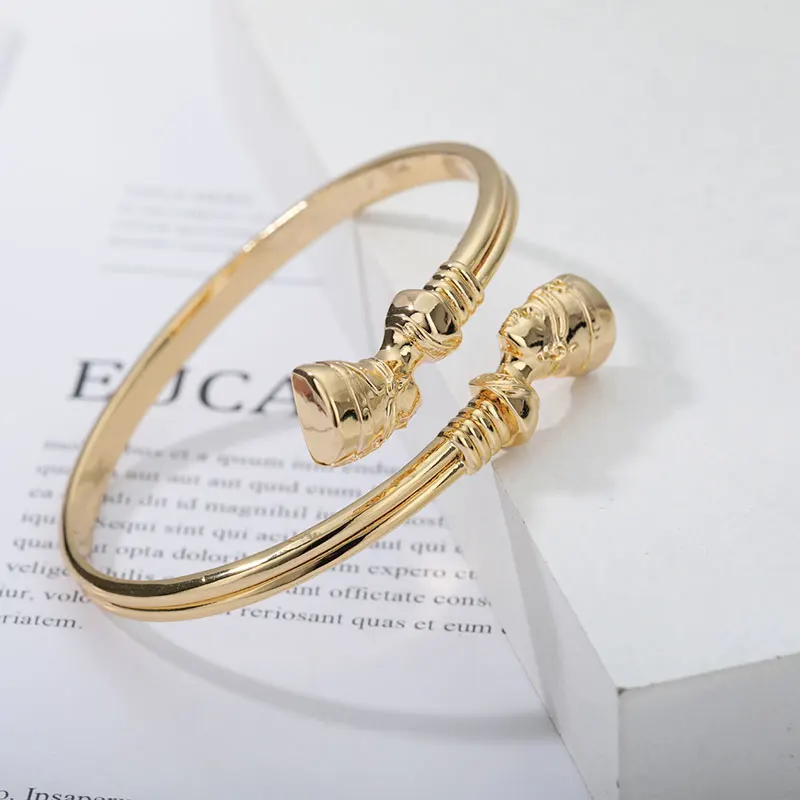 Египетская королева браслеты Nefertiti Африканский Браслет-манжета из нержавеющей