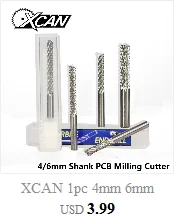 XCAN 10 шт. 1,5 мм титановое покрытие Карбид PCB фрезерный станок с ЧПУ фрезы концевые фрезы для печатной платы