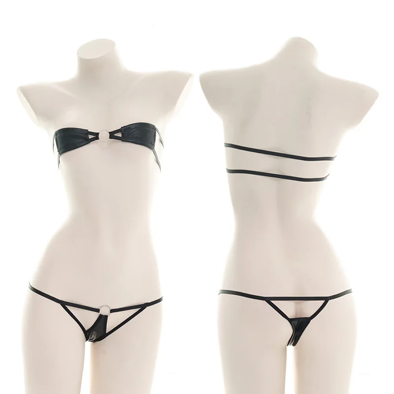 

Kawaii сексуальное эротическое нижнее белье, нижнее белье, одежда из искусственной кожи, микро бюстгальтер и нижнее белье, женское нижнее бель...