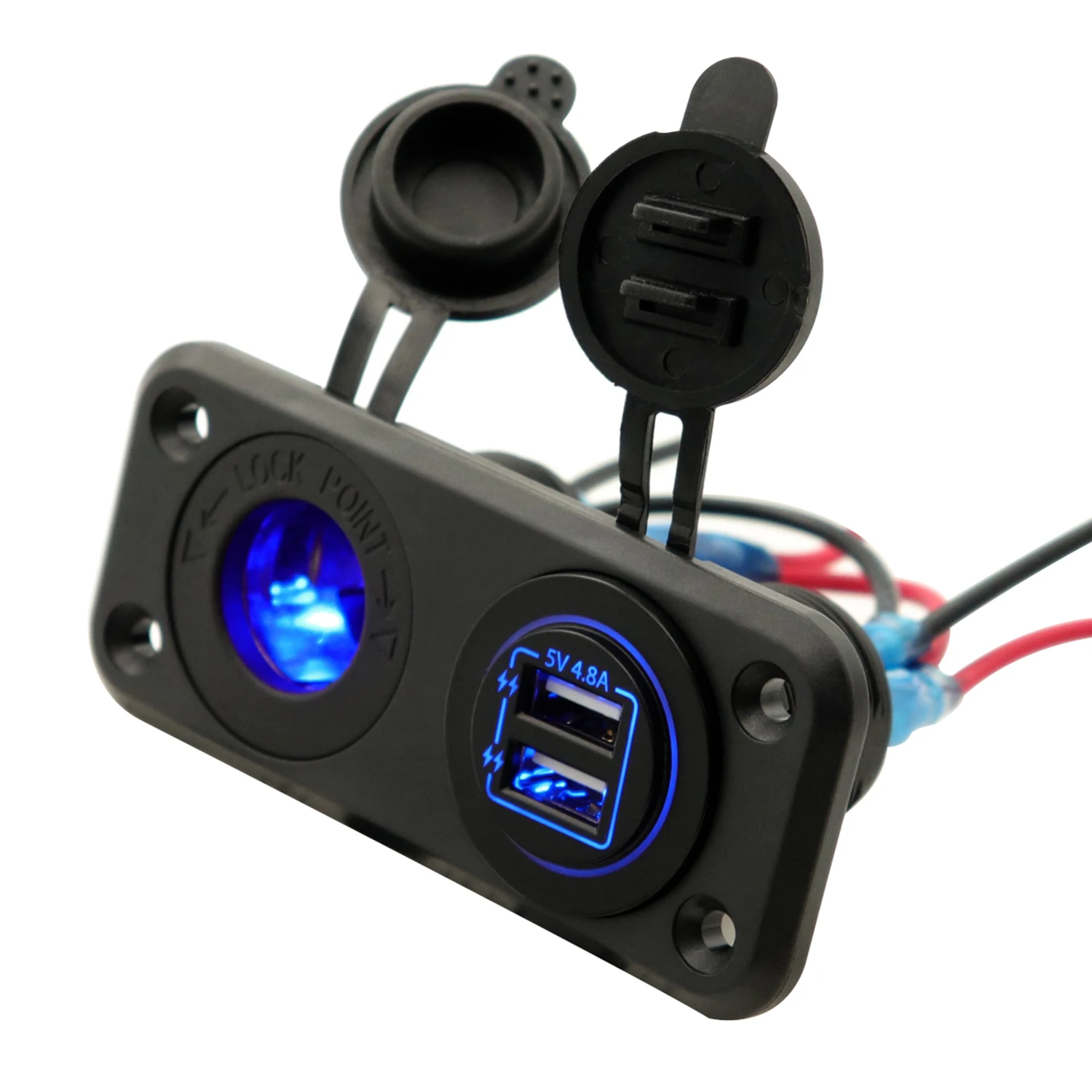 Внешняя панель 2 в 1 4 8 розетка питания постоянного тока для автомобиля лодки