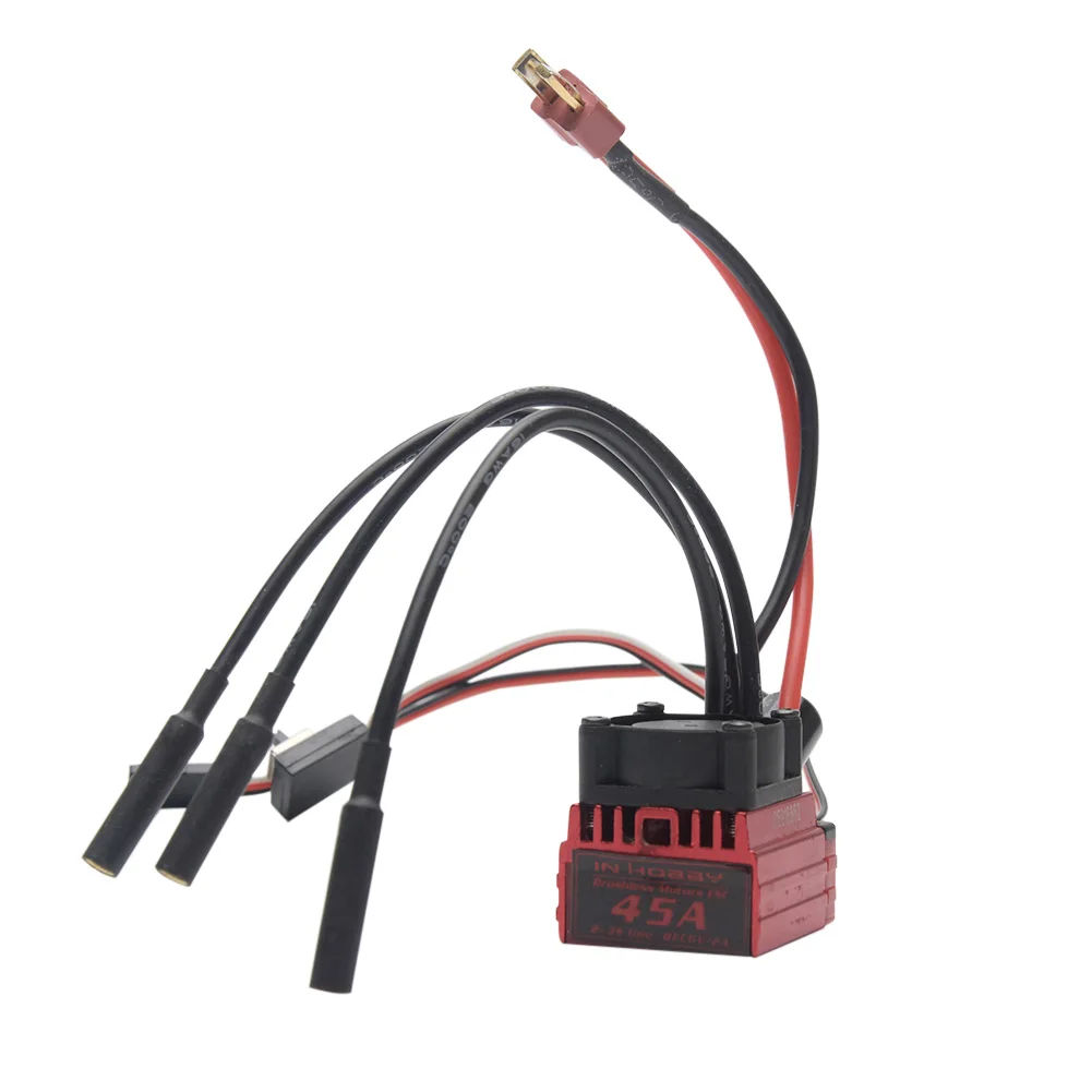 

1:8 45A Electronic Speed Control Easy Install Replacement Parts High Performance Brushless ESC Multiple Protection RC Car