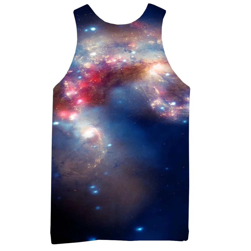 Мужская майка с рисунком 3D из набивной ткани пространство двух изделий: топа галактики футболки для