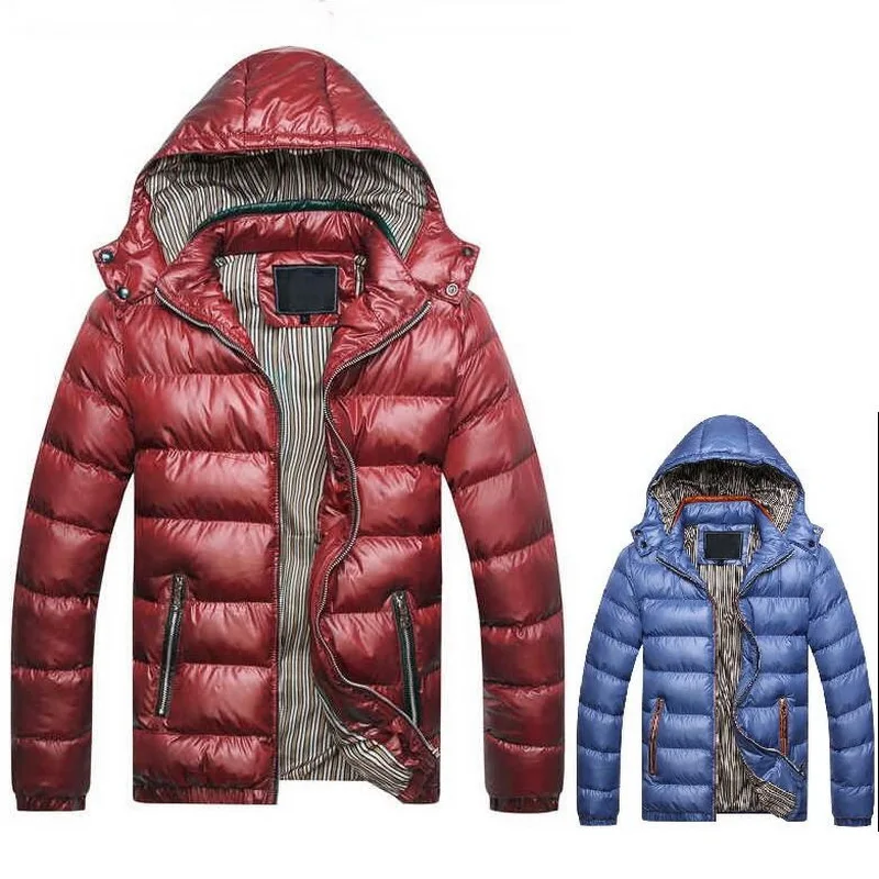 Winter Jacket Parka Men Fur Collar Hooded Thick Warm Outwear Man Patchwork Outwear Detachable Keep Warm Hood Coats