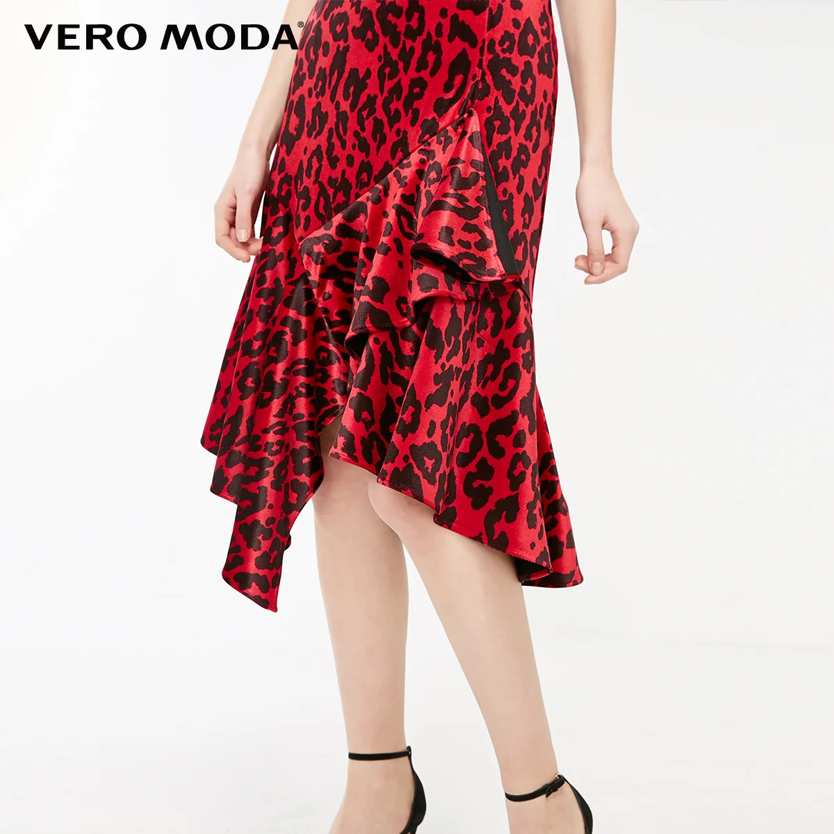 Vero Moda Женская юбка леопардовым принтом и оборками | 31911G524|Женские юбки|