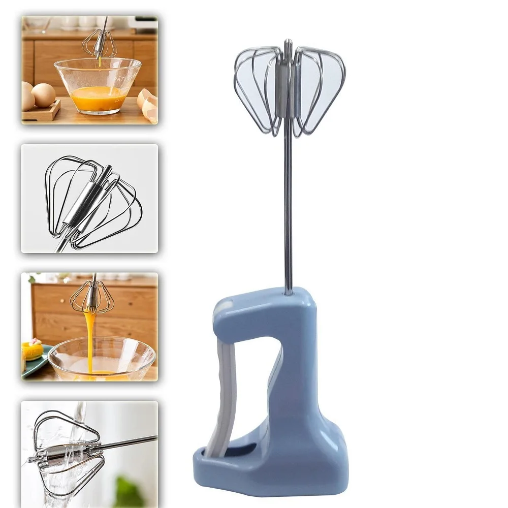 

Semi-Automatic Egg Beater Manual Hand Mixer Stiring Whisk Kitchen Accessories Tools 304 Stainless Steel Handheld Blender Ayran