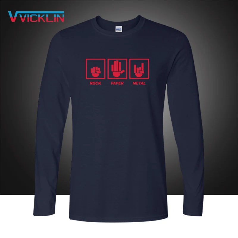 Мужская хлопковая футболка с длинным рукавом Повседневная большого размера в