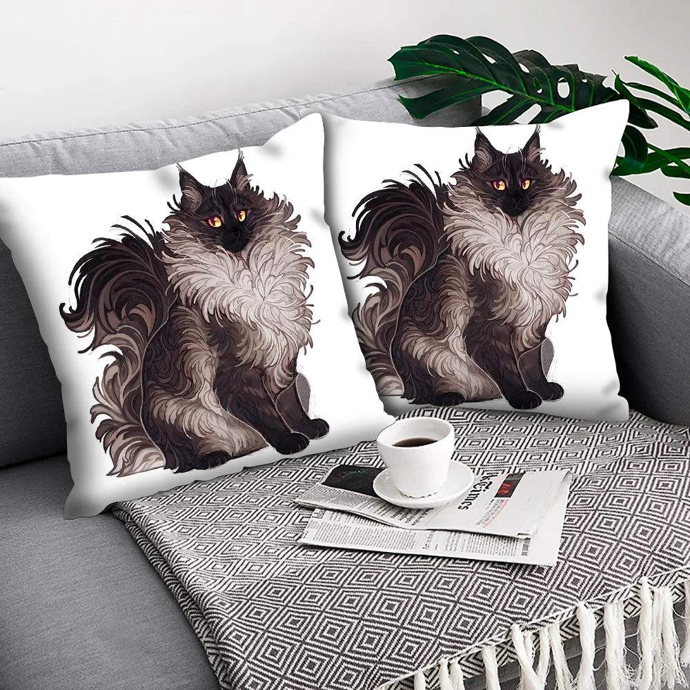 

MTMETY Funny Cute Cat Pillowcase Cushion Cover Polyester Pillow Covers Super Soft Short Plush Cushion Cover Sofa Car Home Decor