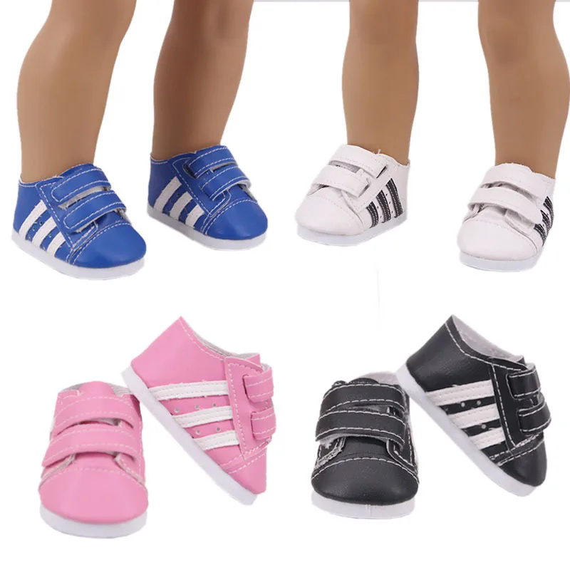 

Doll Shoes Handmade Velcro Sneakers 7cm Shoes For 18 Inch American&43Cm Baby New Born Doll Accessories For Girl`Toy DIY