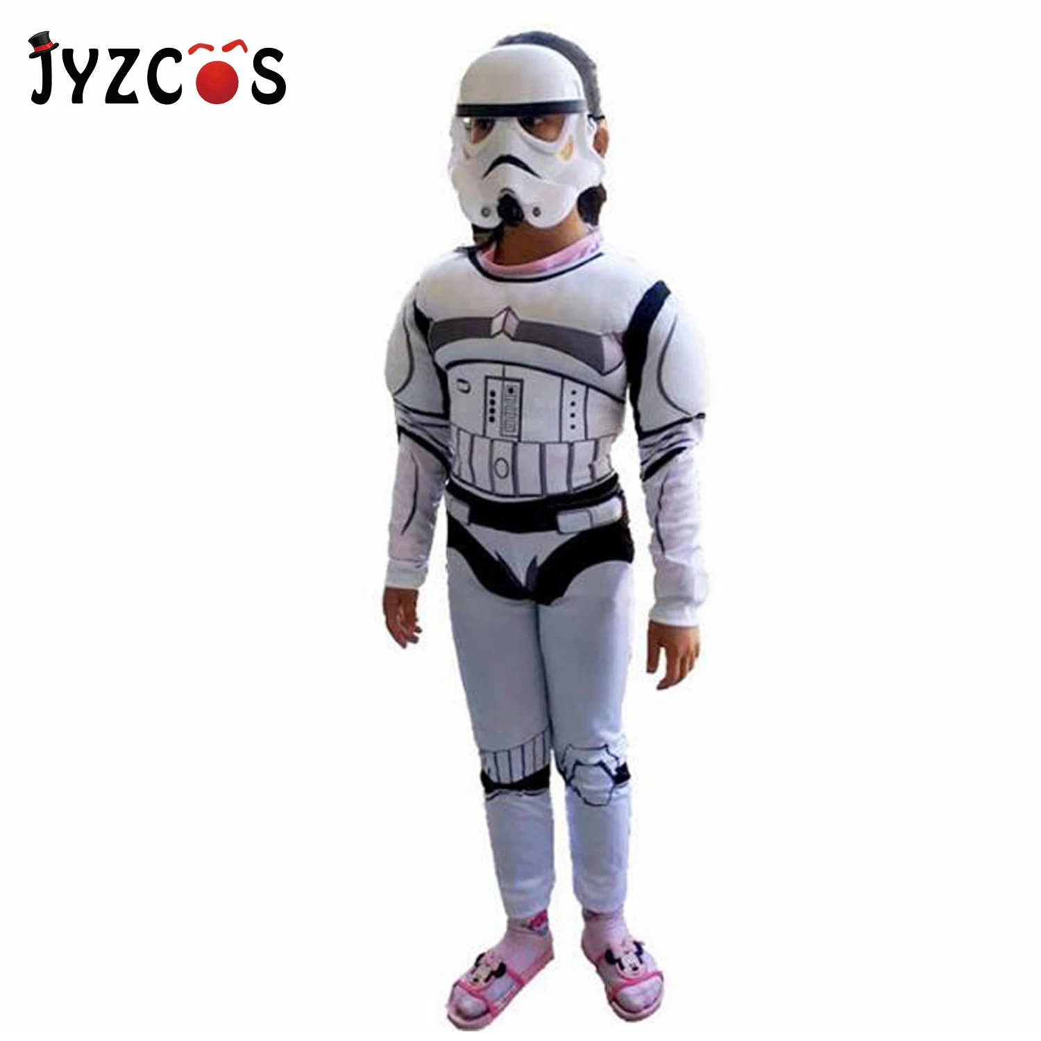 JYZCOS Звездные войны Клон солдат белый Storm Commando мужской мышечный костюм Детский
