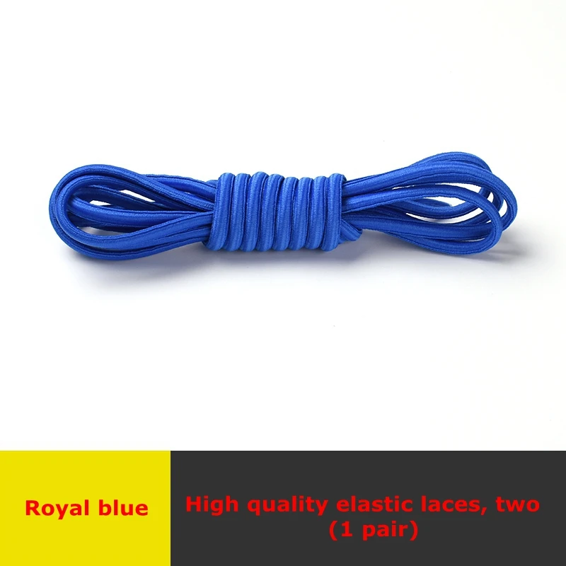 Royal blue 1 пара полукруглых эластичных шнурков для детей, для взрослых, без галстука, шнурки для обуви, новые высококачественные шнурки для отдыха, кроссовки, ленивые шнурки - Цвет: Royal blue