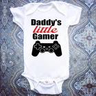 Комбинезон для мальчиков и девочек Daddy's Little Gamer, боди с короткими рукавами, летняя одежда для детей от 0 до 24 месяцев