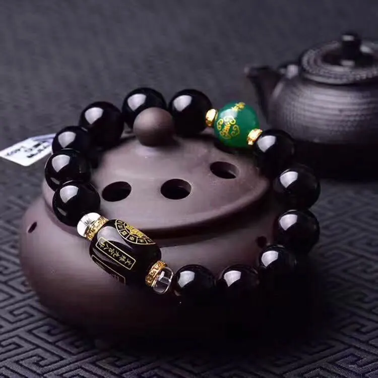 

Hot Selling Natural Luckly Bangle Charm Jewellery Women's Hand-Carved Bracelet for Women Men Fashion Accessories 10-14mm