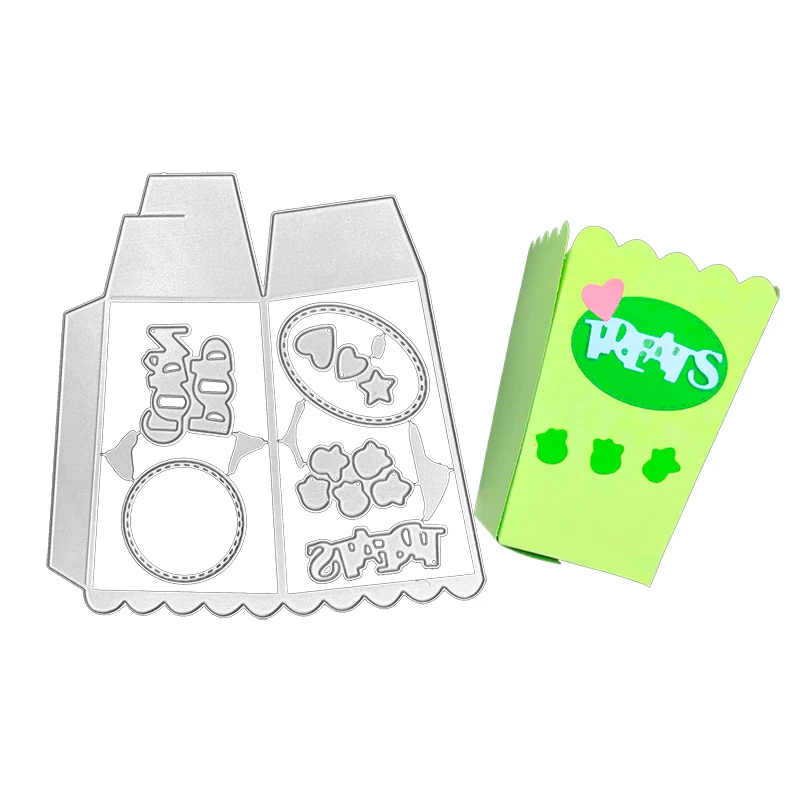 Коробка для закусок из попкорна металлическая рамка резки шаблоны скрапбукинга