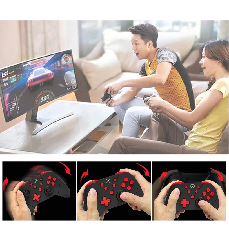 Беспроводной игровой контроллер для Switch NS Pro/Lite 6-осевой гироскоп NFC-датчик Bluetooth