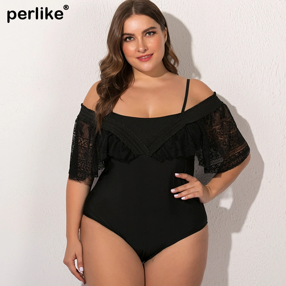 2021 Сексуальная рюшами Одна деталь купальник размера плюс купальники большого